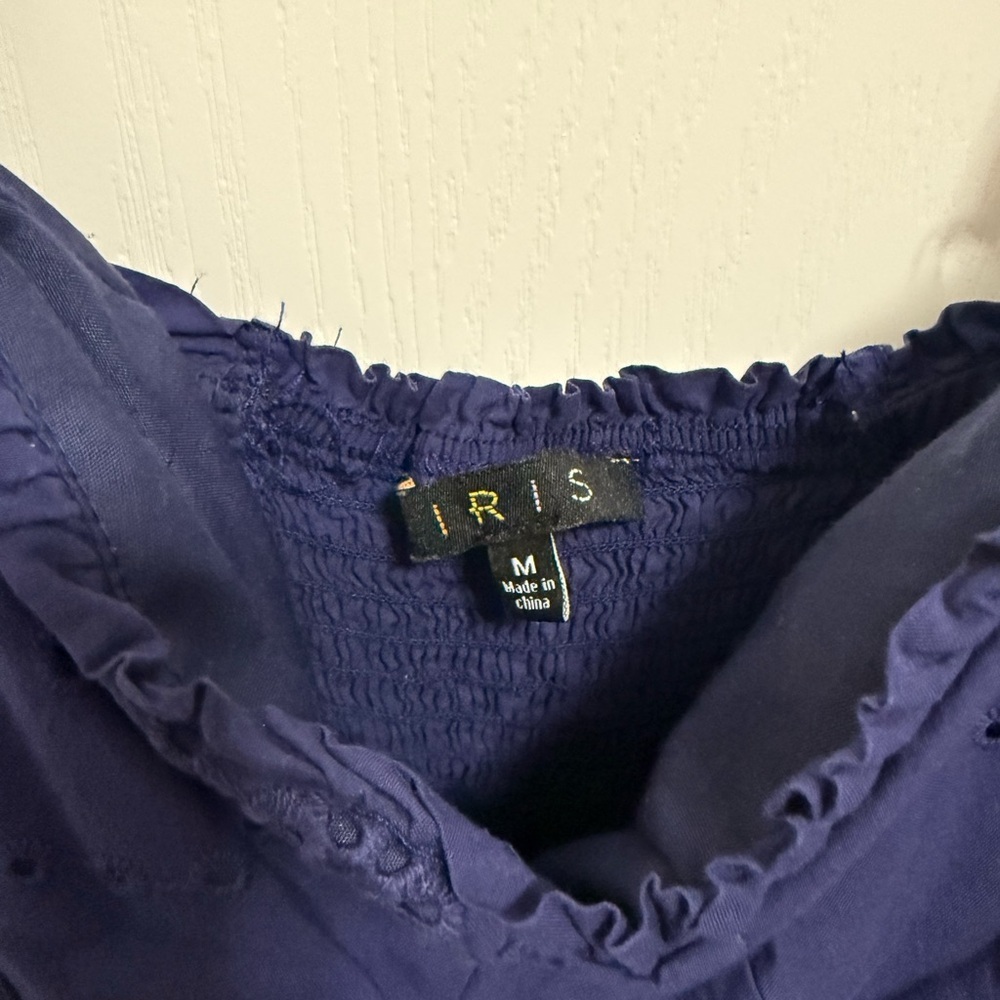 Iris Deep Blue Eyelet Dress - Picture 2 of 3